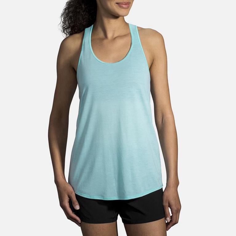 Brooks DISTANCE Running Tank Top Womens Sale - Blue (YOS923874)